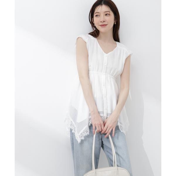 プロポーション ボディドレッシング（PROPORTION BODY DRESSING）/レーストリミングヘムブラウス 26SS_6