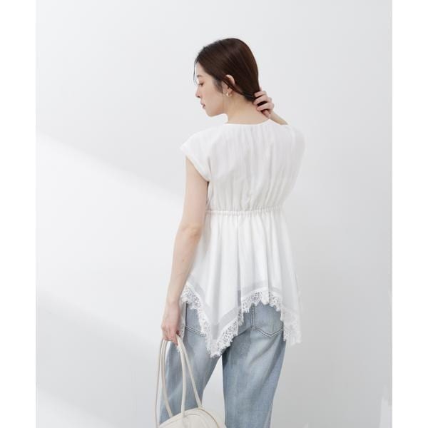 プロポーション ボディドレッシング（PROPORTION BODY DRESSING）/レーストリミングヘムブラウス 26SS_7