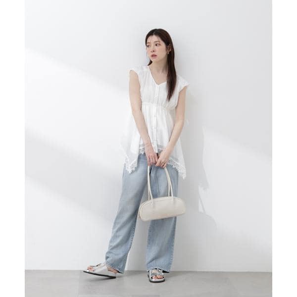 プロポーション ボディドレッシング（PROPORTION BODY DRESSING）/レーストリミングヘムブラウス 26SS_8
