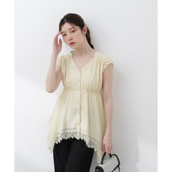 プロポーション ボディドレッシング（PROPORTION BODY DRESSING）/レーストリミングヘムブラウス 26SS_12