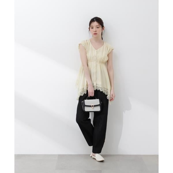 プロポーション ボディドレッシング（PROPORTION BODY DRESSING）/レーストリミングヘムブラウス 26SS_13