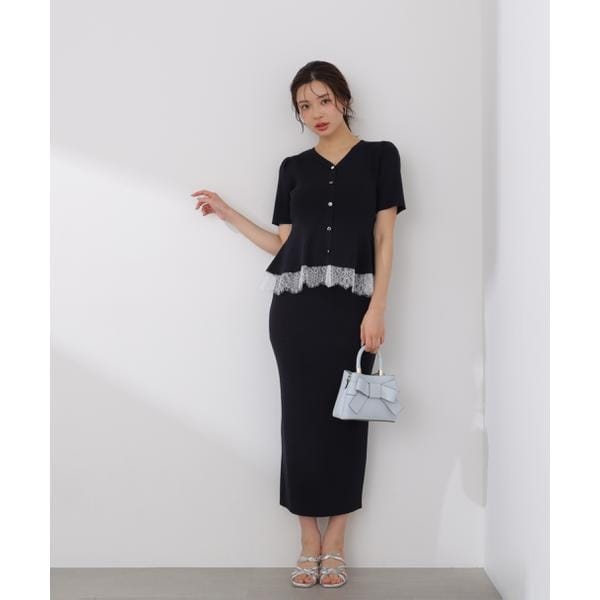 プロポーション ボディドレッシング（PROPORTION BODY DRESSING）/レース付きペプラムニットセット 26SS
