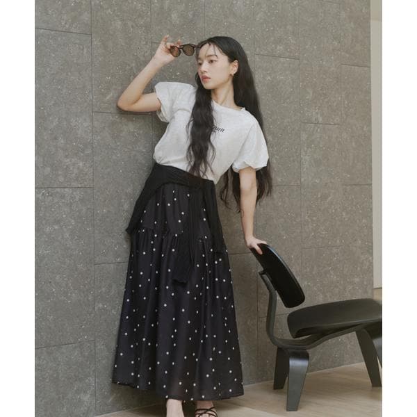 プロポーション ボディドレッシング（PROPORTION BODY DRESSING）/ドットプリントティアードスカート 26SS