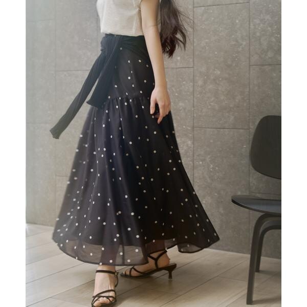 プロポーション ボディドレッシング（PROPORTION BODY DRESSING）/ドットプリントティアードスカート 26SS_2