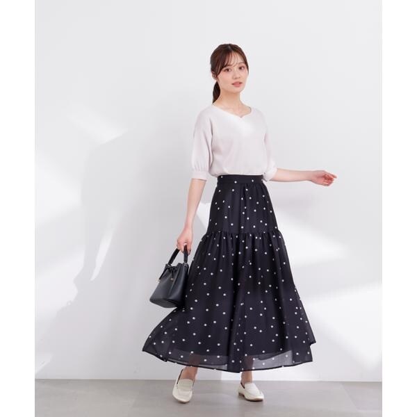 プロポーション ボディドレッシング（PROPORTION BODY DRESSING）/ドットプリントティアードスカート 26SS_5