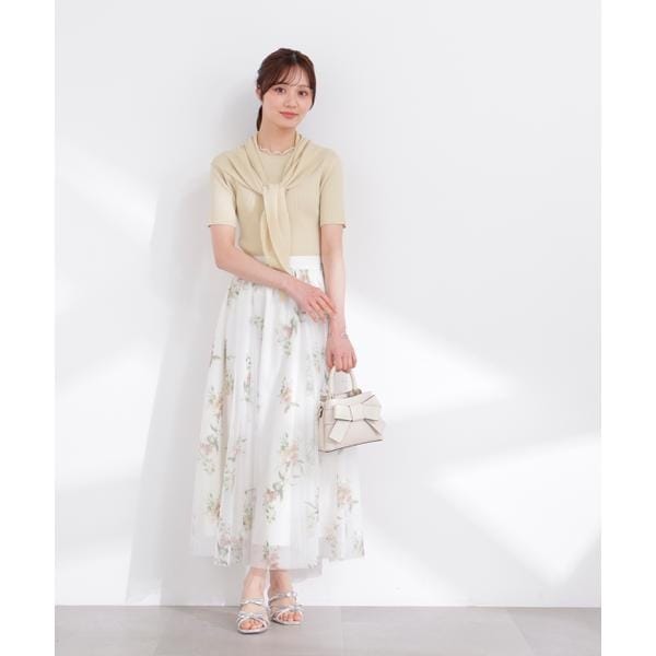 プロポーション ボディドレッシング（PROPORTION BODY DRESSING）/花柄チュールスカート 26SS