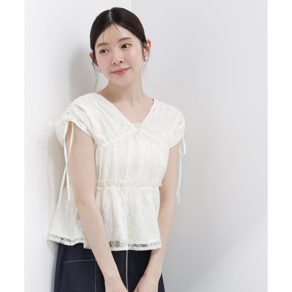 プロポーション ボディドレッシング（PROPORTION BODY DRESSING）/レースギャザーブラウス