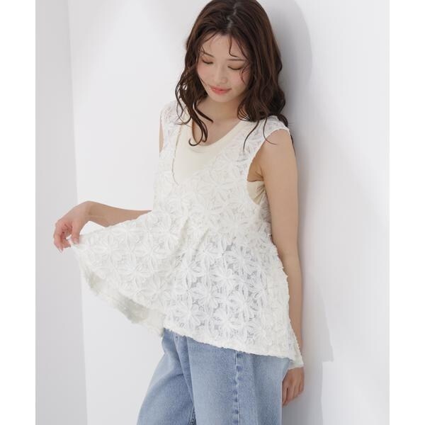 プロポーション ボディドレッシング（PROPORTION BODY DRESSING）/立体レースペプラムブラウス_2