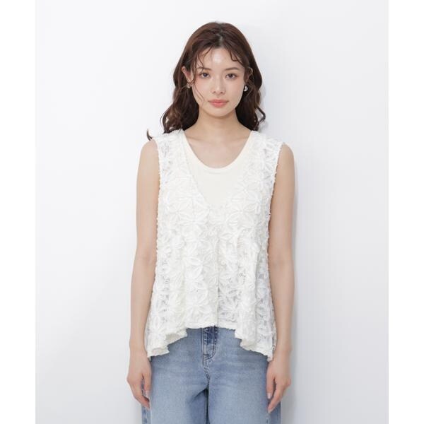 プロポーション ボディドレッシング（PROPORTION BODY DRESSING）/立体レースペプラムブラウス_7