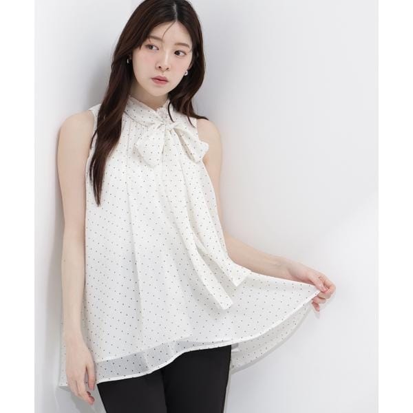 プロポーション ボディドレッシング（PROPORTION BODY DRESSING）/リボン付きギャザーブラウス