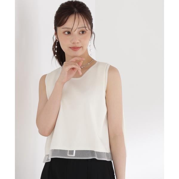 プロポーション ボディドレッシング（PROPORTION BODY DRESSING）/シアー切替ノースリーブニット