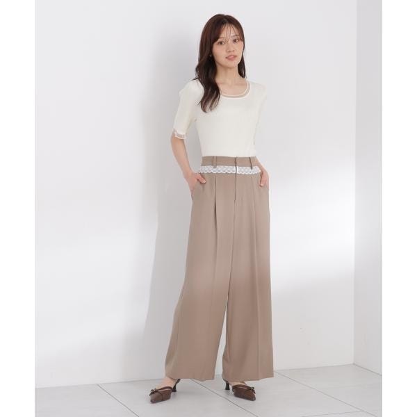 プロポーション ボディドレッシング（PROPORTION BODY DRESSING）/＜a／mie＞ウエストレースワイドパンツ 8,872円