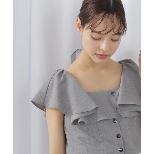 ジル バイ ジル スチュアート（JILL by JILL STUART）/リネンライククロップドブラウス　WEB限定カラー:ブルーの通販は