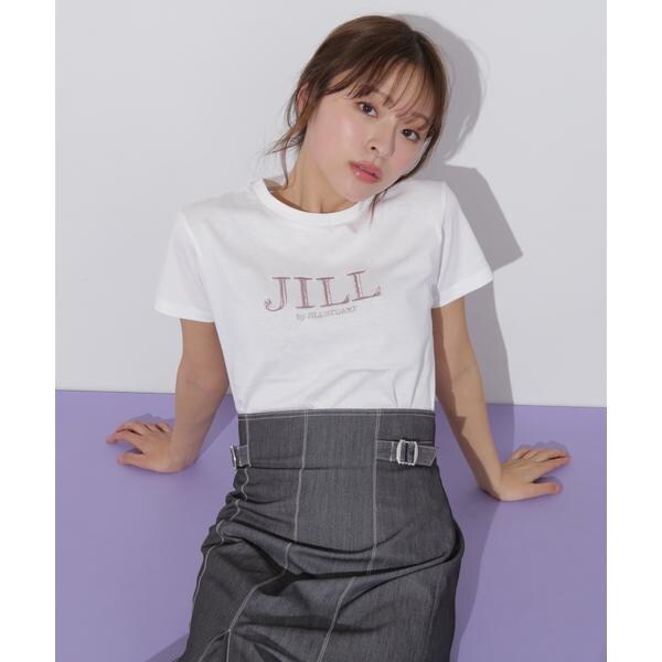 ジルスチュアート JILL STUART シャツ シシュウロゴTシャツ WEB限定カラー：バイカラー ラベンダー