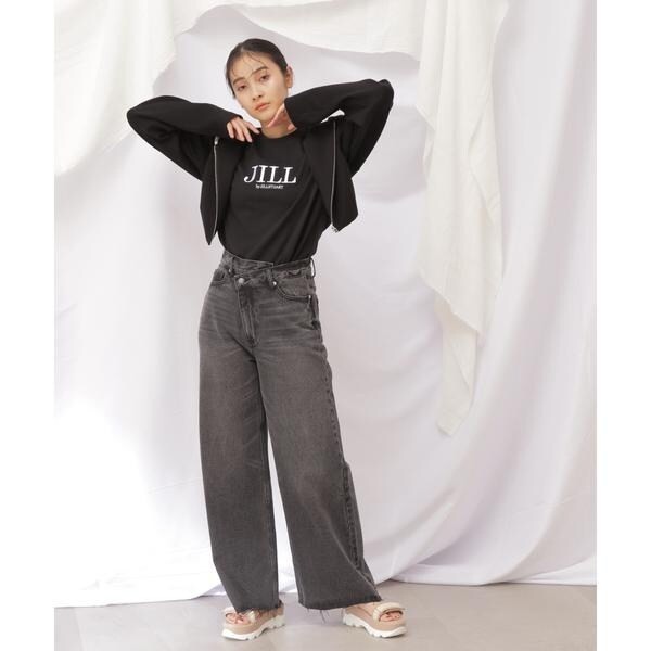 JILL STUART チュニック トップス ダイアゴナル スタンドカラー