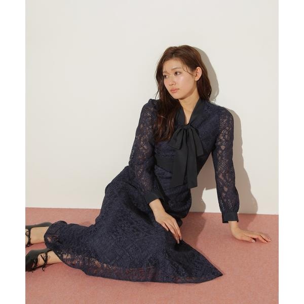 【NEW】ジル バイ ジル スチュアート（JILL by JILL STUART）/ボウタイレースワンピースの通販は