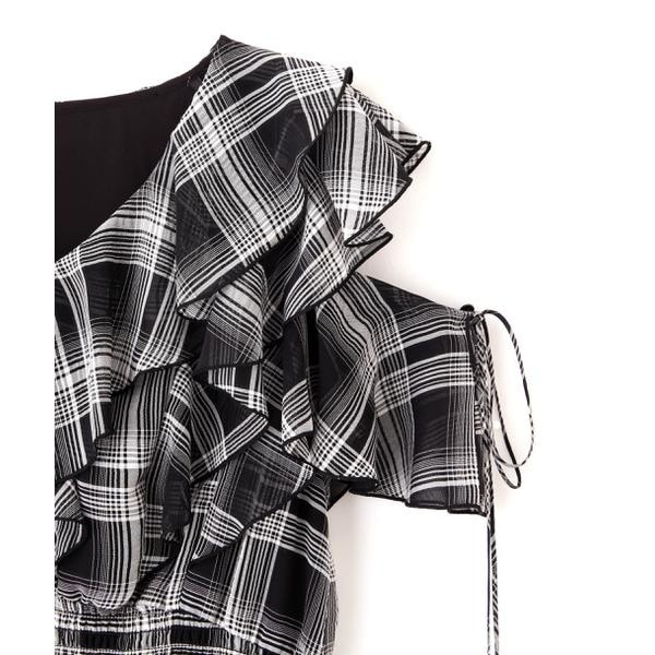 JILL by JILL STUART シアーチェックボリュームフリルワンピース シアーチェックボリュームフリルワンピース | JILL by JILL