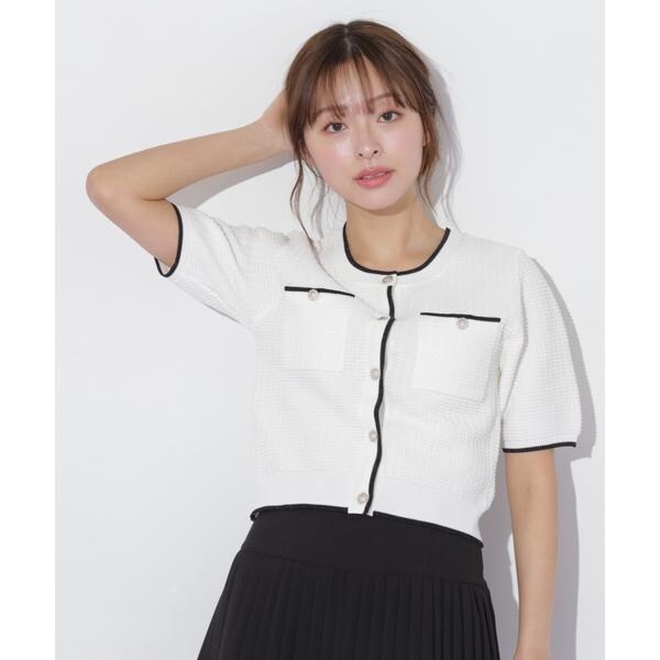JILL STUART 22AW ジョアンニットツイードニット カーディガン F JILL by JILL STUART（ジルバイジルスチュアート） ニット セーター