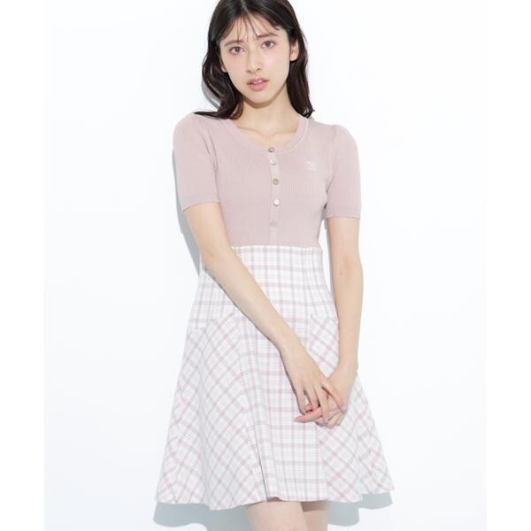 ジル バイ ジル スチュアート（JILL by JILL STUART）/チェックドッキングミニワンピース