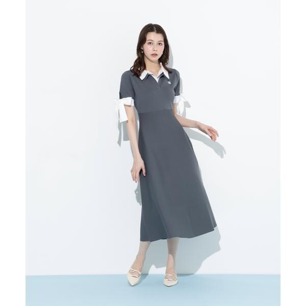 ダブルカラーニットワンピース　新品　ジルバイジルスチュアート ダブルカラーニットワンピース | JILL by JILL STUART（ジル