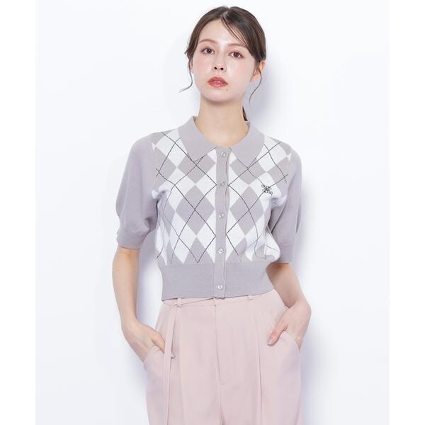 ジル バイ ジル スチュアート（JILL by JILL STUART）/ポロ衿アーガイルニット_4