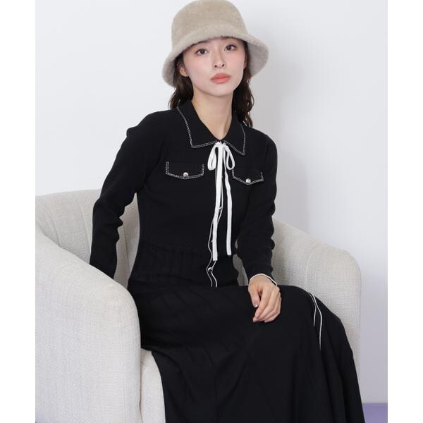 ジル バイ ジル スチュアート（JILL by JILL STUART）/ステッチカラーニットワンピース