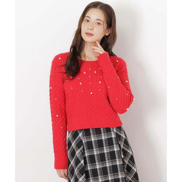 ジル バイ ジル スチュアート（JILL by JILL STUART）/ランダムパールミニケーブルニット