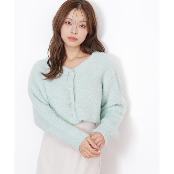 ジル バイ ジル スチュアート（JILL by JILL STUART）/リボンビジューフェザーカーディガン