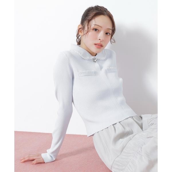 ジル バイ ジル スチュアート（JILL by JILL STUART）/パールブレードエリツキニット