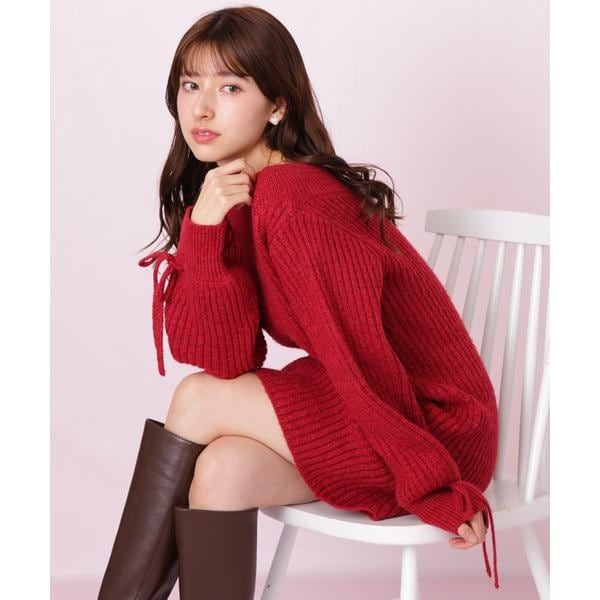 ジル バイ ジル スチュアート（JILL by JILL STUART）/袖リボンニットワンピース