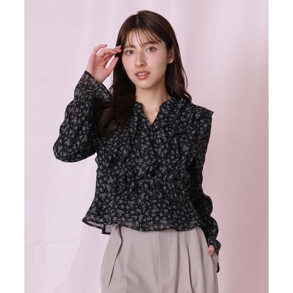 ジル バイ ジル スチュアート（JILL by JILL STUART）/小花プリントフリルブラウス