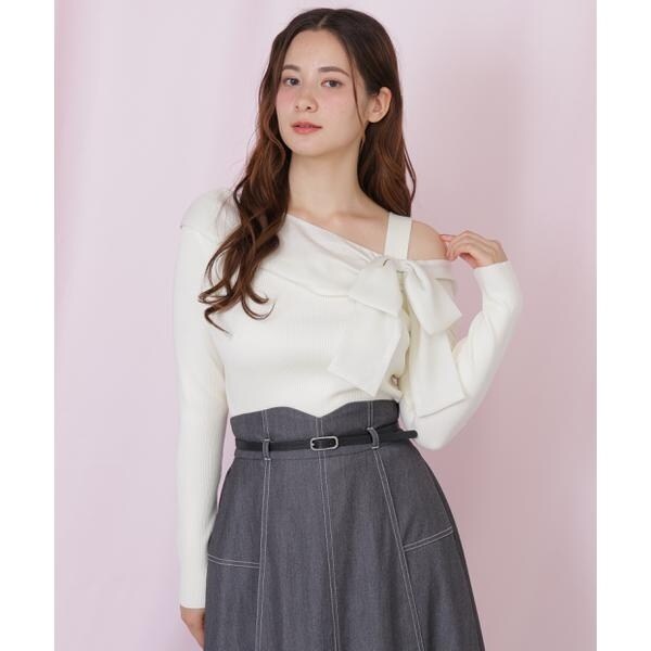 ジル バイ ジル スチュアート（JILL by JILL STUART）/アシメリボンニット_1