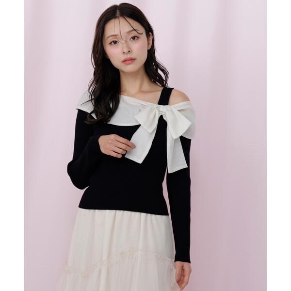 ジル バイ ジル スチュアート（JILL by JILL STUART）/アシメリボンニット_3