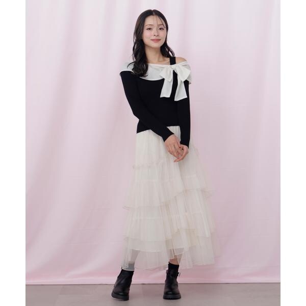 ジル バイ ジル スチュアート（JILL by JILL STUART）/アシメリボンニット_5