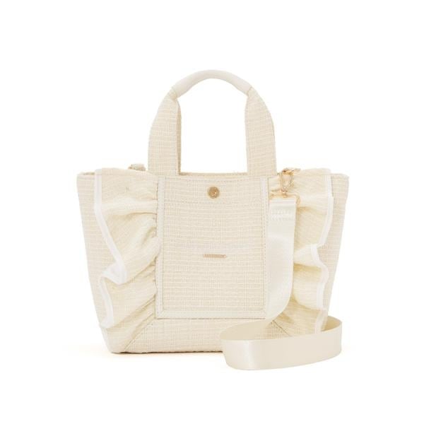 ジル バイ ジル スチュアート（JILL by JILL STUART）/パステルツイードフレームフリルトートバッグ_4