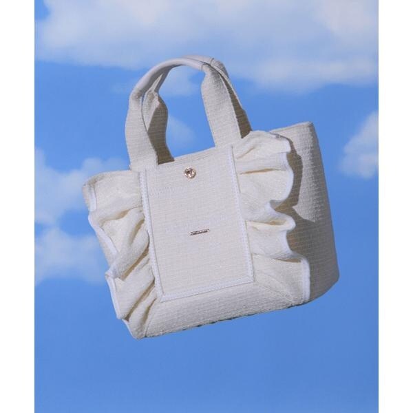 ジル バイ ジル スチュアート（JILL by JILL STUART）/パステルツイードフレームフリルトートバッグ_5