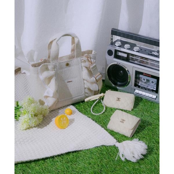 ジル バイ ジル スチュアート（JILL by JILL STUART）/パステルツイードフレームフリルトートバッグ_6