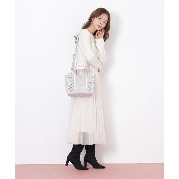 ジル バイ ジル スチュアート（JILL by JILL STUART）/パステルツイードフレームフリルトートバッグ_16