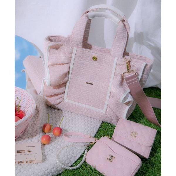 ジル バイ ジル スチュアート（JILL by JILL STUART）/パステルツイードフレームフリルトートバッグ_19