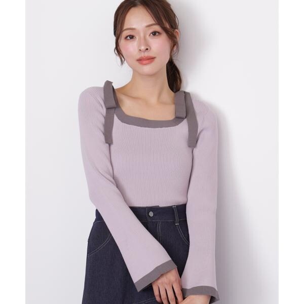 ジル バイ ジル スチュアート（JILL by JILL STUART）/肩リボン配色ニット_2