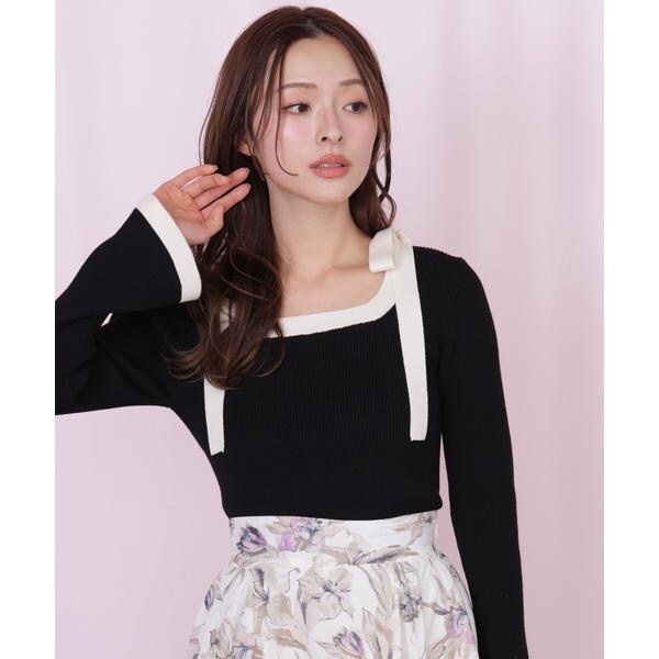 ジル バイ ジル スチュアート（JILL by JILL STUART）/肩リボン配色ニット_3