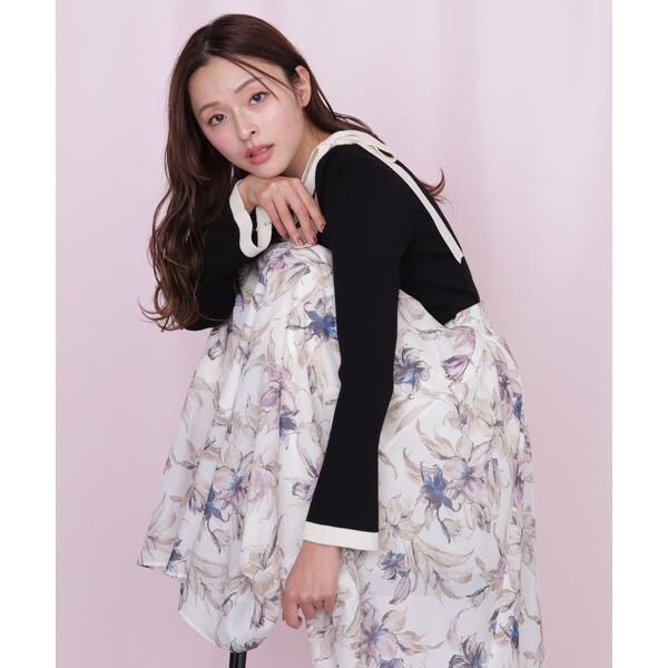 ジル バイ ジル スチュアート（JILL by JILL STUART）/肩リボン配色ニット_8