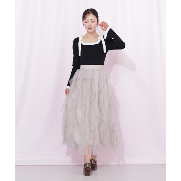 ジル バイ ジル スチュアート（JILL by JILL STUART）/肩リボン配色ニット_9