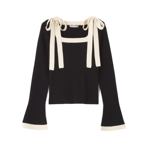 ジル バイ ジル スチュアート（JILL by JILL STUART）/肩リボン配色ニット_10