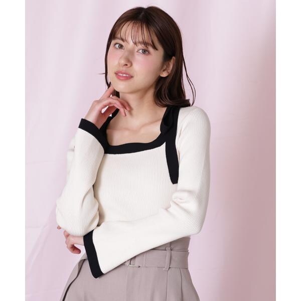 ジル バイ ジル スチュアート（JILL by JILL STUART）/肩リボン配色ニット_17