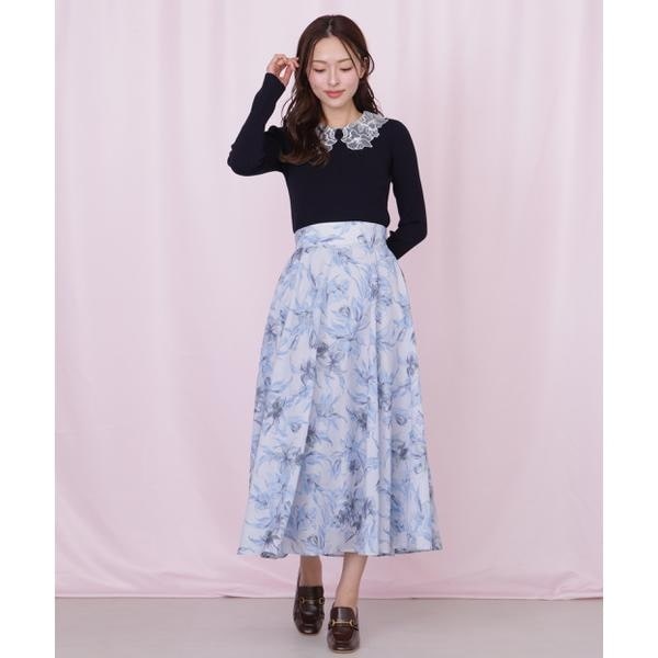 ジル バイ ジル スチュアート（JILL by JILL STUART）/シアーアートフラワープリントスカート