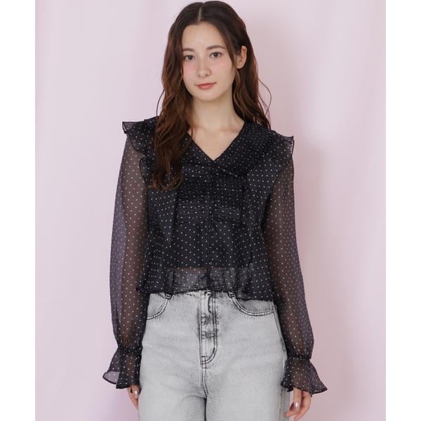 ジル バイ ジル スチュアート（JILL by JILL STUART）/プリーツフリルブラウス