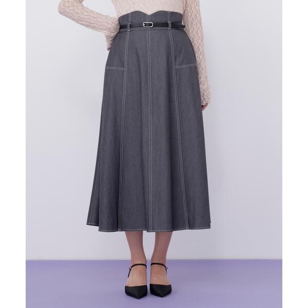 ジル バイ ジル スチュアート（JILL by JILL STUART）/ベルト付き配色ステッチフレアスカート_6