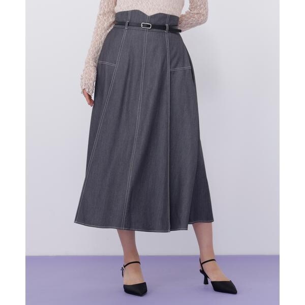 ジル バイ ジル スチュアート（JILL by JILL STUART）/ベルト付き配色ステッチフレアスカート_7