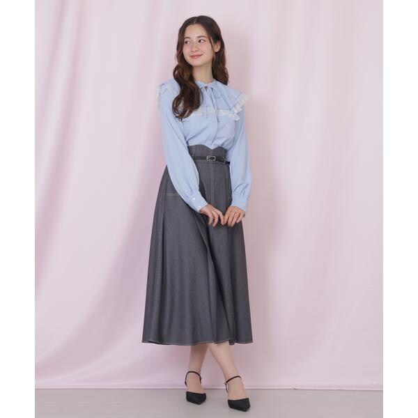 ジル バイ ジル スチュアート（JILL by JILL STUART）/ベルト付き配色ステッチフレアスカート_8